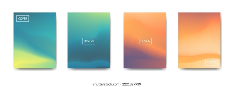 set of abstract background with beautiful gradation color, colorful background for poster flyer banner backdrop.vertical banner.cool fluid background vector illustration