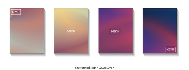 set of abstract background with beautiful gradation color, colorful background for poster flyer banner backdrop.vertical banner.cool fluid background vector illustration