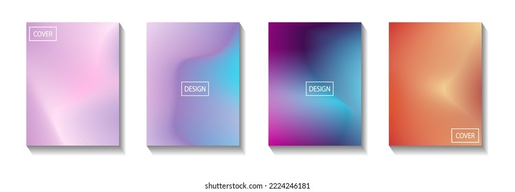 set of abstract background with beautiful gradation color, colorful background for poster flyer banner backdrop.vertical banner.cool fluid background vector illustration