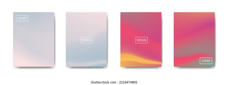set of abstract background with beautiful gradation color, colorful background for poster flyer banner backdrop.vertical banner.cool fluid background vector illustration