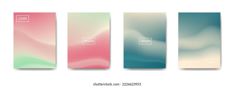 set of abstract background with beautiful gradation color, colorful background for poster flyer banner backdrop.vertical banner.cool fluid background vector illustration