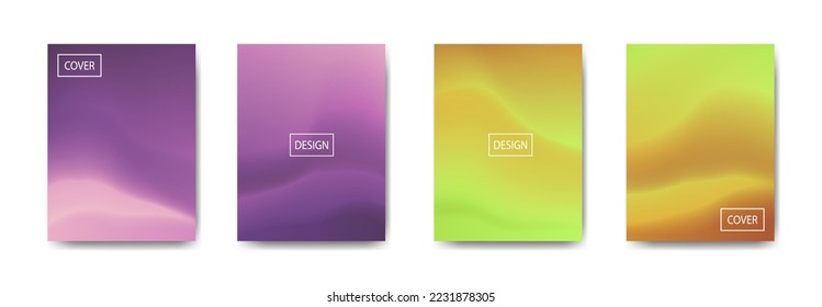 conjunto de fondo abstracto con bello color de gradación, fondo colorido para el fondo del cartel del volante del afiche.banner vertical.cool fondo del fluido ilustración vectorial
