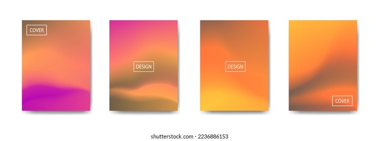 set of abstract background with beautiful gradation color, colorful background for poster flyer banner backdrop.vertical banner.cool fluid background vector illustration