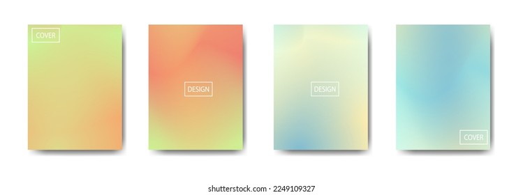 set of abstract background with beautiful gradation color, colorful background for poster flyer banner backdrop, vertical banner, cool fluid background vector illustration