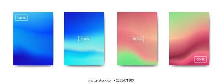 set of abstract background with beautiful gradation color, colorful background for poster flyer banner backdrop.vertical banner.cool fluid background vector illustration