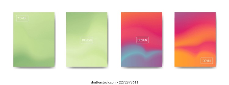 set of abstract background with beautiful gradation color, colorful background for poster flyer banner backdrop.vertical banner.cool fluid background vector illustration