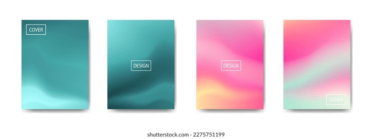 set of abstract background with beautiful gradation color, colorful background for poster flyer banner backdrop.vertical banner.cool fluid background vector illustration