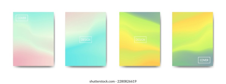set of abstract background with beautiful gradation color, colorful background for poster flyer banner backdrop.vertical banner.cool fluid background vector illustration