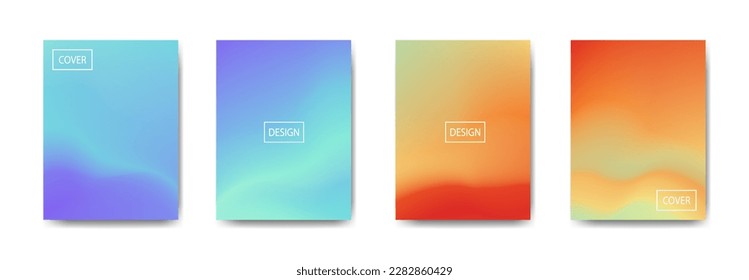set of abstract background with beautiful gradation color, colorful background for poster flyer banner backdrop.vertical banner.cool fluid background vector illustration