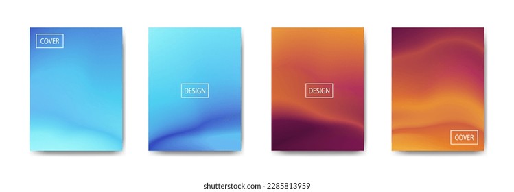 set of abstract background with beautiful gradation color, colorful background for poster flyer banner backdrop.vertical banner.cool fluid background vector illustration