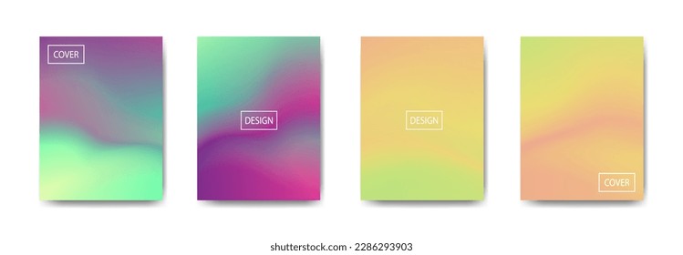 set of abstract background with beautiful gradation color, colorful background for poster flyer banner backdrop.vertical banner.cool fluid background vector illustration