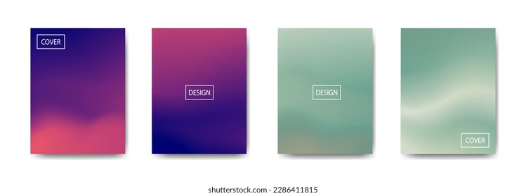 set of abstract background with beautiful gradation color, colorful background for poster flyer banner backdrop.vertical banner.cool fluid background vector illustration