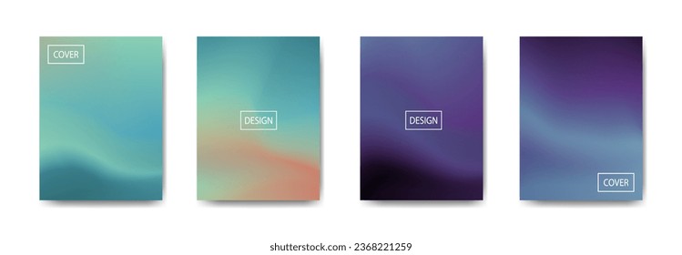 set of abstract background with beautiful gradation color, colorful background for poster flyer banner backdrop.vertical banner.cool fluid background vector illustration