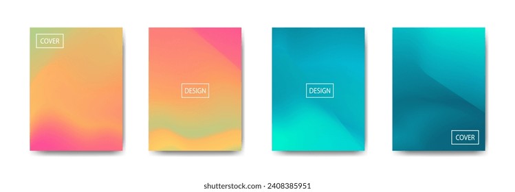 conjunto de fondo abstracto con bello color de gradación, fondo colorido para el fondo del cartel del volante del afiche.banner vertical.cool fondo del fluido ilustración vectorial