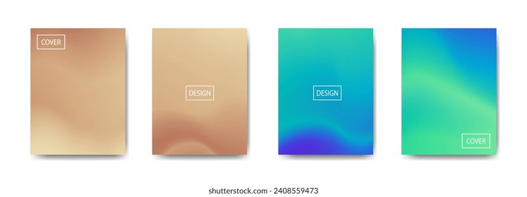 set of abstract background with beautiful gradation color, colorful background for poster flyer banner backdrop.vertical banner.cool fluid background vector illustration