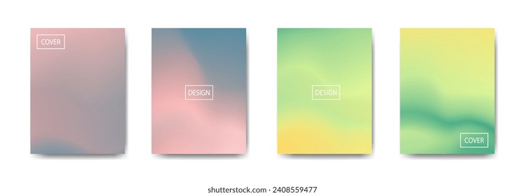 set of abstract background with beautiful gradation color, colorful background for poster flyer banner backdrop.vertical banner.cool fluid background vector illustration