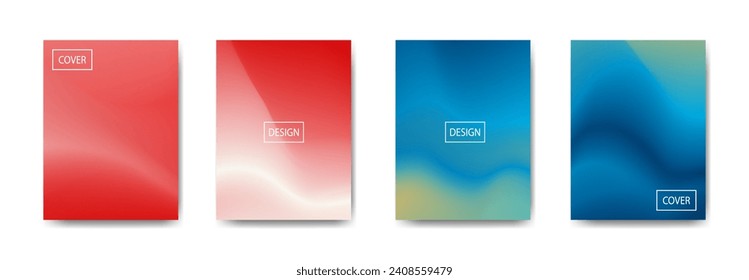 set of abstract background with beautiful gradation color, colorful background for poster flyer banner backdrop.vertical banner.cool fluid background vector illustration