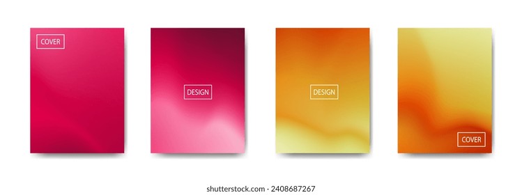 set of abstract background with beautiful gradation color, colorful background for poster flyer banner backdrop.vertical banner.cool fluid background vector illustration