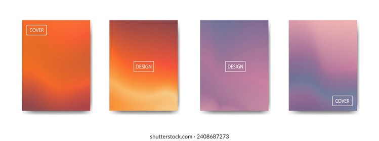 set of abstract background with beautiful gradation color, colorful background for poster flyer banner backdrop.vertical banner.cool fluid background vector illustration