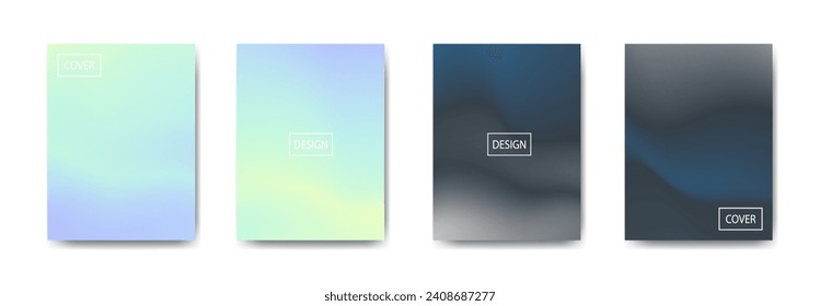 set of abstract background with beautiful gradation color, colorful background for poster flyer banner backdrop.vertical banner.cool fluid background vector illustration