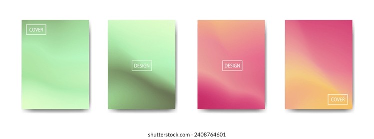 set of abstract background with beautiful gradation color, colorful background for poster flyer banner backdrop.vertical banner.cool fluid background vector illustration