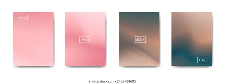 set of abstract background with beautiful gradation color, colorful background for poster flyer banner backdrop.vertical banner.cool fluid background vector illustration