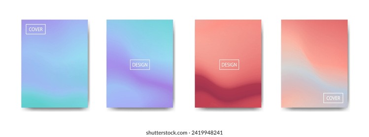 set of abstract background with beautiful gradation color, colorful background for poster flyer banner backdrop.vertical banner.cool fluid background vector illustration