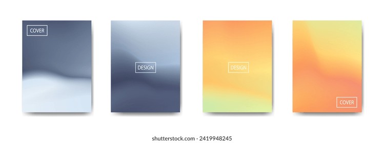 set of abstract background with beautiful gradation color, colorful background for poster flyer banner backdrop.vertical banner.cool fluid background vector illustration
