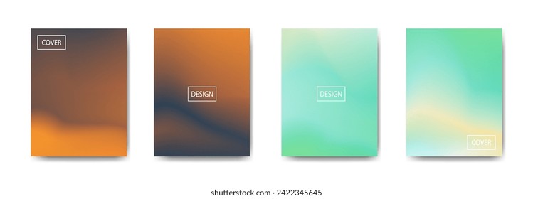 set of abstract background with beautiful gradation color, colorful background for poster flyer banner backdrop.vertical banner.cool fluid background vector illustration