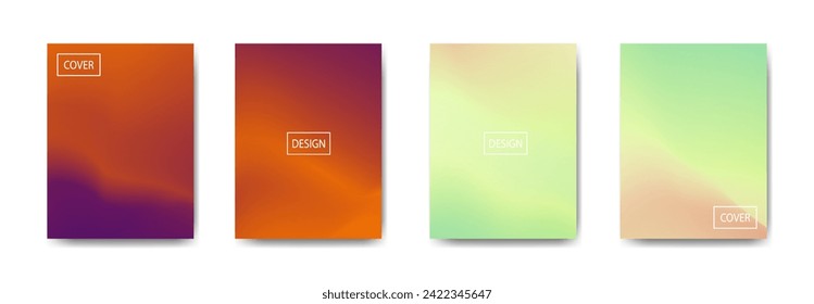 set of abstract background with beautiful gradation color, colorful background for poster flyer banner backdrop.vertical banner.cool fluid background vector illustration
