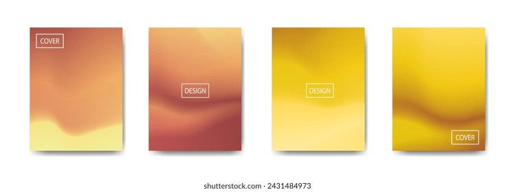 set of abstract background with beautiful gradation color, colorful background for poster flyer banner backdrop.vertical banner.cool fluid background vector illustration
