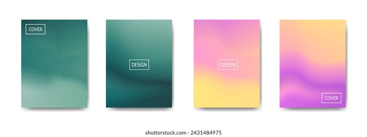 set of abstract background with beautiful gradation color, colorful background for poster flyer banner backdrop.vertical banner.cool fluid background vector illustration