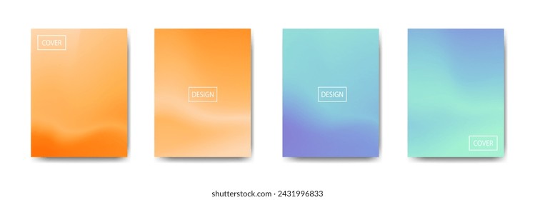set of abstract background with beautiful gradation color, colorful background for poster flyer banner backdrop.vertical banner.cool fluid background vector illustration