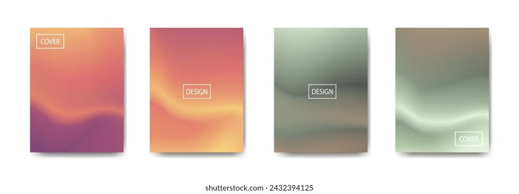set of abstract background with beautiful gradation color, colorful background for poster flyer banner backdrop.vertical banner.cool fluid background vector illustration
