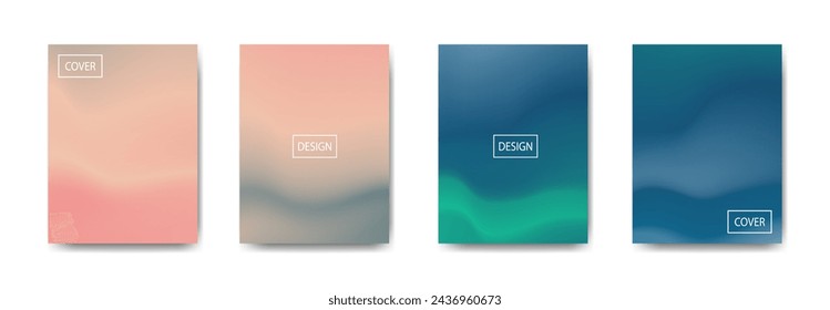 set of abstract background with beautiful gradation color, colorful background for poster flyer banner backdrop.vertical banner.cool fluid background vector illustration