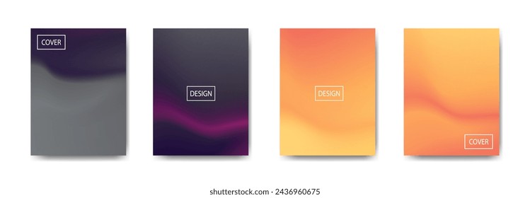 set of abstract background with beautiful gradation color, colorful background for poster flyer banner backdrop.vertical banner.cool fluid background vector illustration