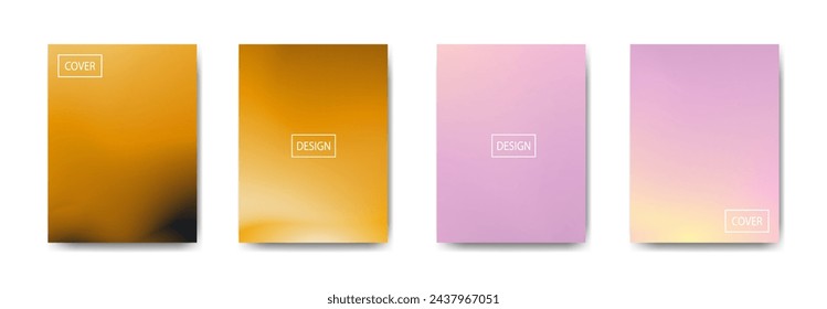 set of abstract background with beautiful gradation color, colorful background for poster flyer banner backdrop.vertical banner.cool fluid background vector illustration