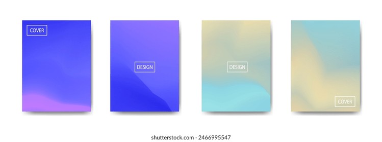 set of abstract background with beautiful gradation color, colorful background for poster flyer banner backdrop.vertical banner.cool fluid background vector illustration
