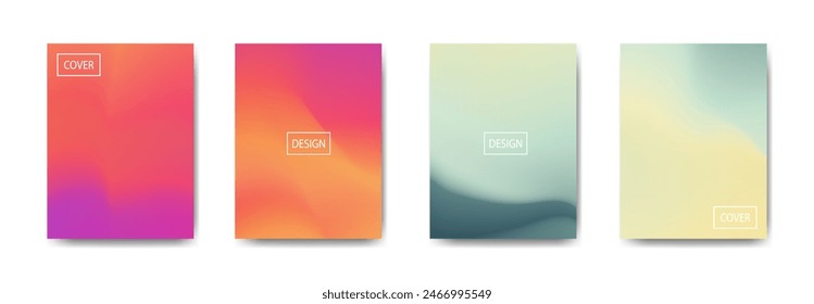 set of abstract background with beautiful gradation color, colorful background for poster flyer banner backdrop.vertical banner.cool fluid background vector illustration