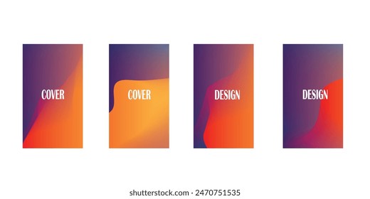 set of abstract background with beautiful gradation color, colorful background for poster flyer banner backdrop.vertical banner.cool fluid background vector illustration