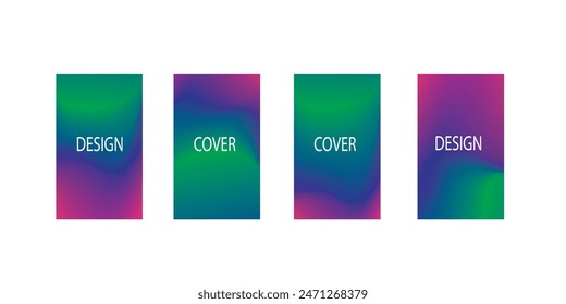 set of abstract background with beautiful gradation color, colorful background for poster flyer banner backdrop.vertical banner.cool fluid background vector illustration
