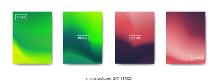 set of abstract background with beautiful gradation color, colorful background for poster flyer banner backdrop.vertical banner.cool fluid background vector illustration