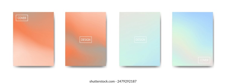 conjunto de fondo abstracto con hermoso color de gradación, fondo colorido para el telón de fondo del Anuncio del volante del cartel. Anuncio de la Vertical. fondo fluido fresco Ilustración vectorial