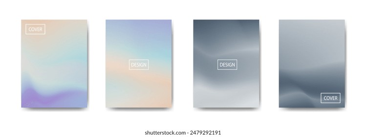 set of abstract background with beautiful gradation color, colorful background for poster flyer banner backdrop.vertical banner.cool fluid background vector illustration