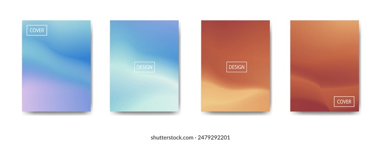 set of abstract background with beautiful gradation color, colorful background for poster flyer banner backdrop.vertical banner.cool fluid background vector illustration