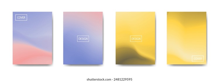 set of abstract background with beautiful gradation color, colorful background for poster flyer banner backdrop.vertical banner.cool fluid background vector illustration