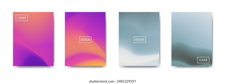 set of abstract background with beautiful gradation color, colorful background for poster flyer banner backdrop.vertical banner.cool fluid background vector illustration