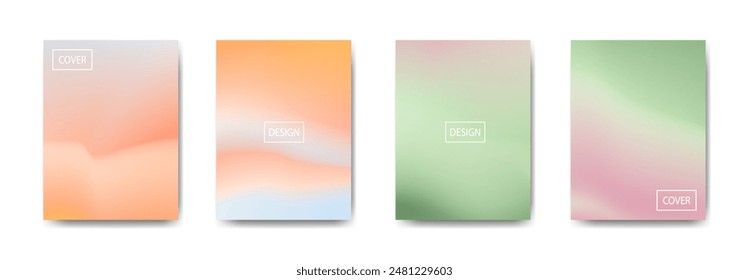 set of abstract background with beautiful gradation color, colorful background for poster flyer banner backdrop.vertical banner.cool fluid background vector illustration