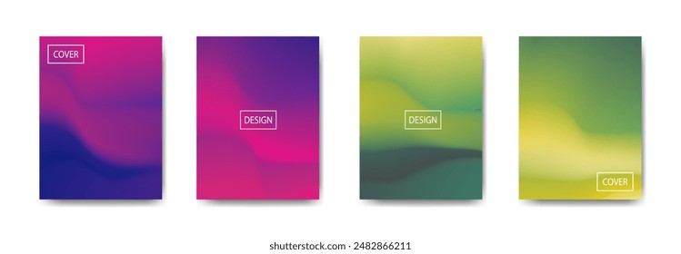 set of abstract background with beautiful gradation color, colorful background for poster flyer banner backdrop.vertical banner.cool fluid background vector illustration