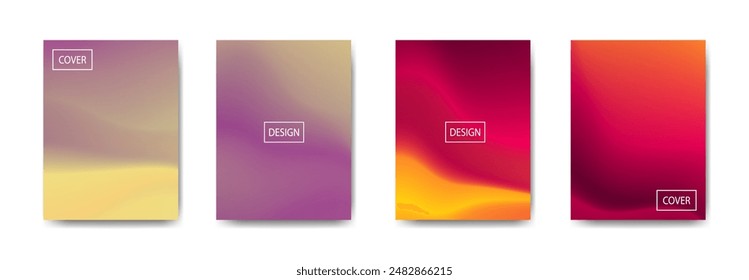 set of abstract background with beautiful gradation color, colorful background for poster flyer banner backdrop.vertical banner.cool fluid background vector illustration